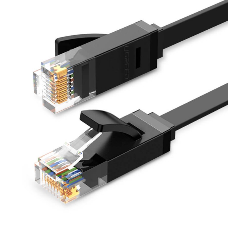 Ugreen câble réseau RJ-45 plat noir cat 7 (10 gigabit) de 8 à 20m