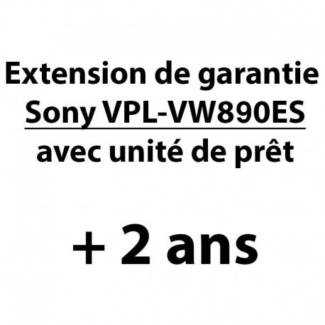 Extension de garantie de 2 ans pour Sony VPL-VW890ES avec unité de prêt