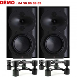 Perlisten R4b noirs (paire) + IsoAcoustics Aperta 200 noir