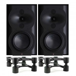 Perlisten R4b noirs (paire) + IsoAcoustics Aperta 200 noir