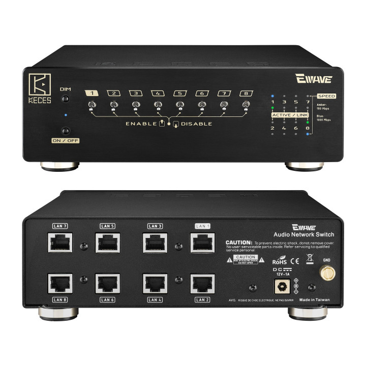 Keces Ewave – Switch réseau audiophile 8 ports OCXO