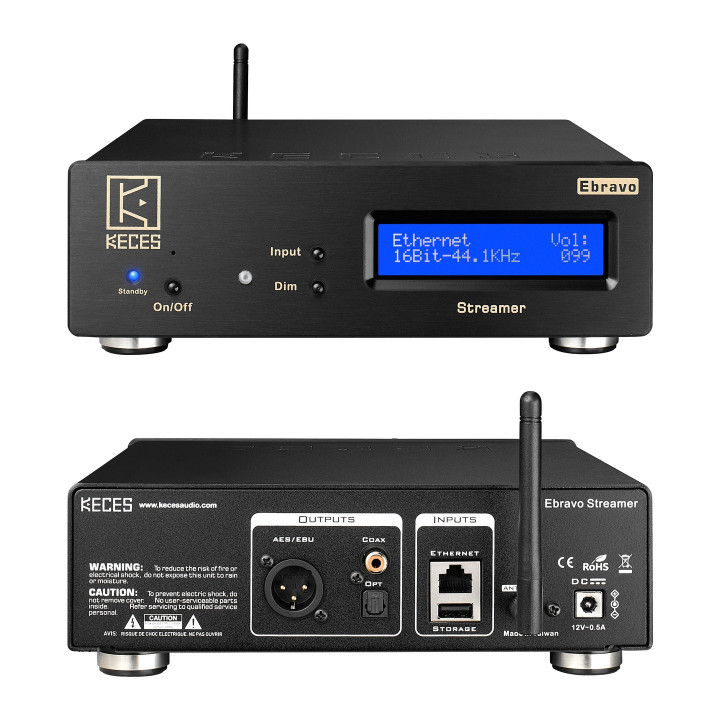 Keces Ebravo – Streamer transport réseau 24 bits/192 kHz